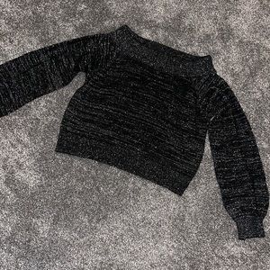 H & M black and silver sweater size xs